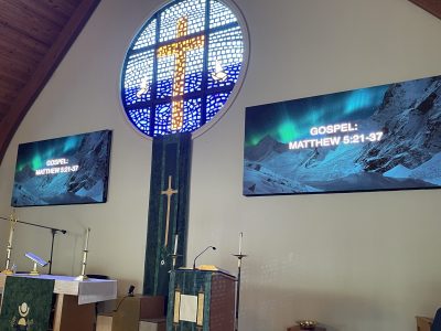 New LED Screens for Worship! "I am amazed by the clarity," said one worshipper. "It feels better to be looking up than to always be looking down at a bulletin," said another, "it feels very worshipful!"